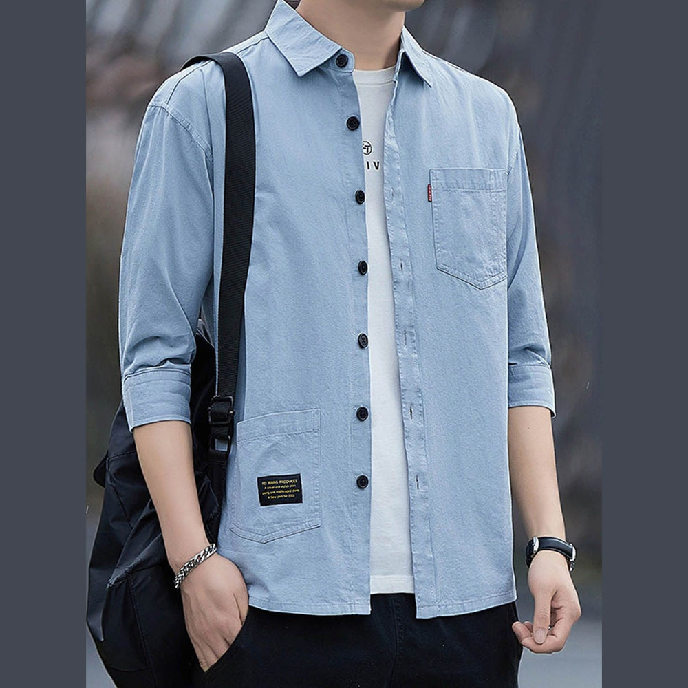 CASUAL SHIRT - 100% COTTON , COLOR: LIGHT BLUE , SIZE: 2XL - Mabrook Hotel Supplies