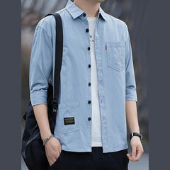 CASUAL SHIRT - 100% COTTON , COLOR: LIGHT BLUE , SIZE: L - Mabrook Hotel Supplies