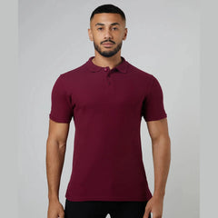 Mercerized Cotton Polo Shirts , Color Maroon ,Fabric: Veil: 100% Cotton Bottom , Size: 3XL - Mabrook Hotel Supplies
