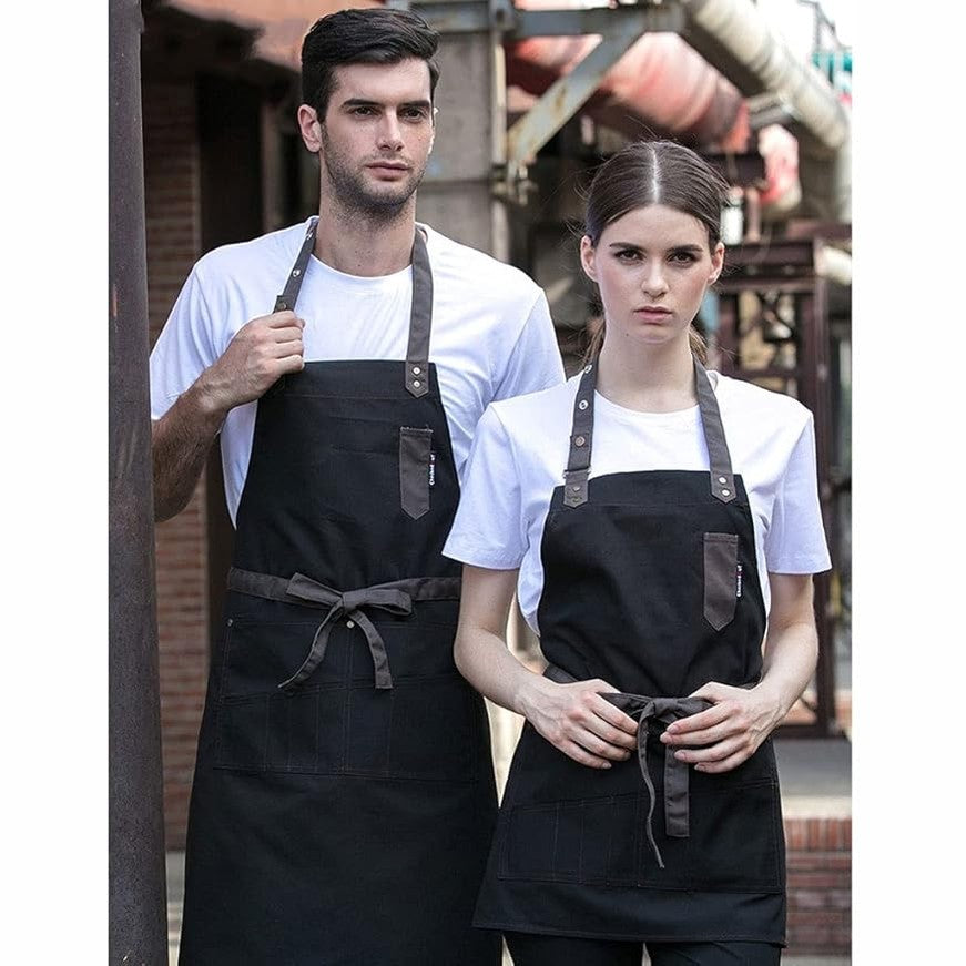 Apron , Fabric: 85% Polyester 15% Cotton - Color: Black Contrast Coffee - Mabrook Hotel Supplies