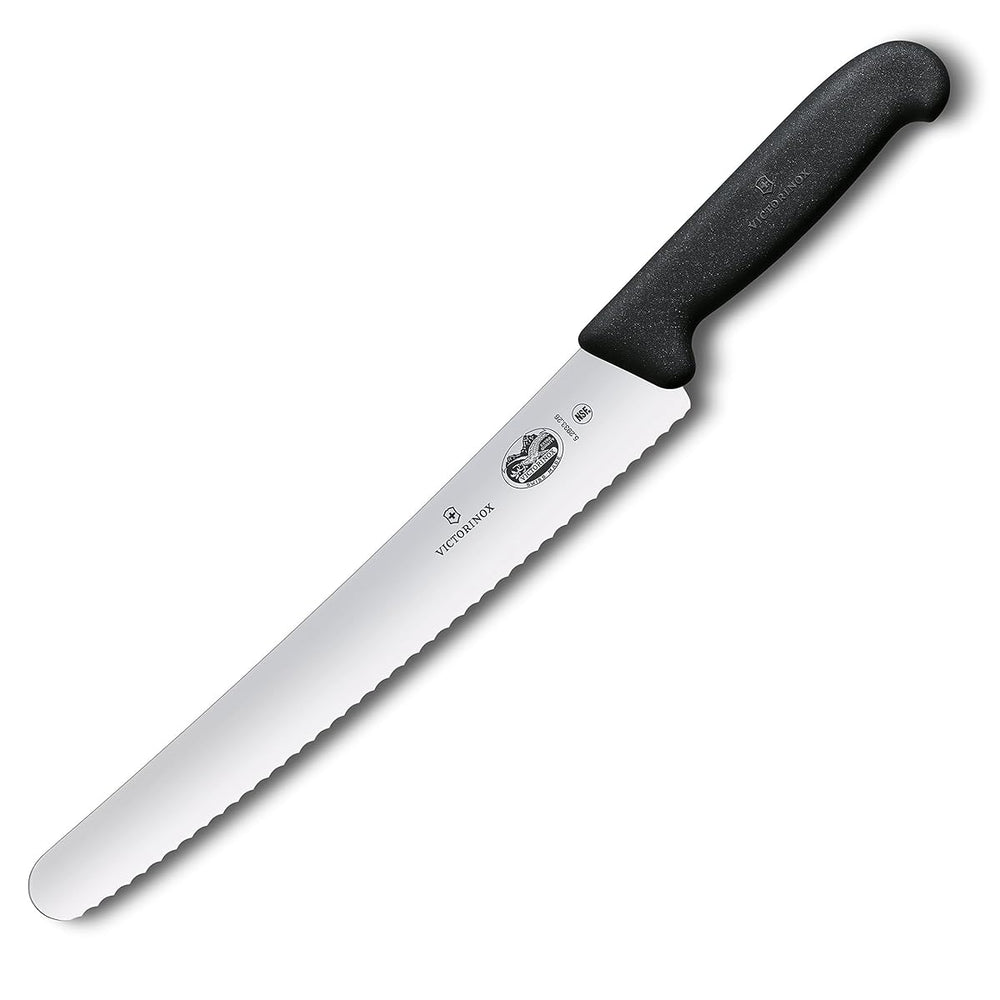 VICTORINOX PASTRY KNIFE, WAVY BLADE, BLACK - 26 CM - Mabrook Hotel Supplies