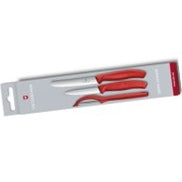 VICTORINOX SWISS CLASSIC PARING KNIFE SET WITH PEELER 3 PIECES - RED