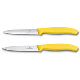 VICTORINOX SWISS CLASSIC PARING KNIVES, 1 WAVY EDGE + 1 NORMAL EDGE - YELLOW 10 CM - Mabrook Hotel Supplies