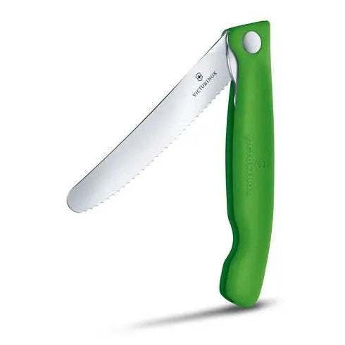Victorinox Swiss Classic Foldable Paring Knife 11 CM Wavy Green Bl Mabrook Hotel Supplies