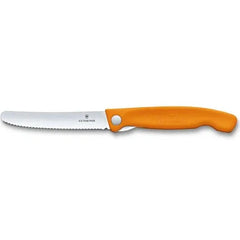 Victorinox Swiss Classic Foldable Paring Knife , 11 CM , Wavy Orange Blister - Mabrook Hotel Supplies