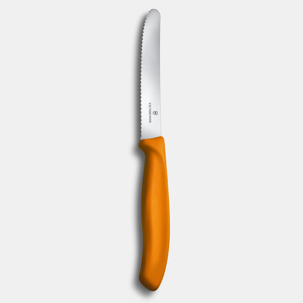 VICTORINOX TOMATO KNIFE SWISS CLASSIC WAVY ORANGE - 11 CM - Mabrook Hotel Supplies