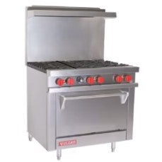 Vulcan Gas 36" 6 Burner Gas Range with Oven. - Mabrook Hotel Supplies