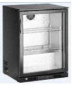 108 Ltr 1 Door Black Back Bar Cooler with Black Arc Handle. - Mabrook Hotel Supplies