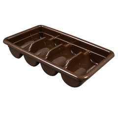 CAMBRO, POLYETHYLENE 4 COMPARTMENT CUTLERY BOX - DARK BROWN - Mabrook Hotel Supplies