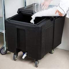 CAMBRO, POLYETHYLENE SLIDING LID ICE CADDY- BLACK - Mabrook Hotel Supplies