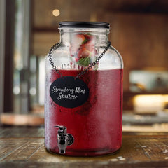 TABLECRAFT GLASS BEVERAGE DISPENSER WITH ICE CORE & INFUSER - 2 GAL (7 .5 L) - Mabrook Hotel Supplies