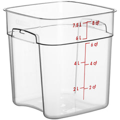 CAMBRO, POLYCARBONATE FOOD STORAGE SQUARE CONTAINER - RED 8 QT - Mabrook Hotel Supplies
