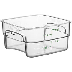CAMBRO, POLYCARBONATE FOOD STORAGE SQUARE CONTAINER - GREEN 2 QT - Mabrook Hotel Supplies
