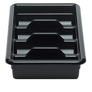 CAMBRO 1120CBP110 BLACK POLY CAMBOX FOUR COMPARTMENT CUTLERY BUS BOX - Mabrook Hotel Supplies