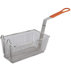 "WIRE FRY BASKET 12-7/8X6-1/2X5-3/8"" RED HANDLE" - Mabrook Hotel Supplies