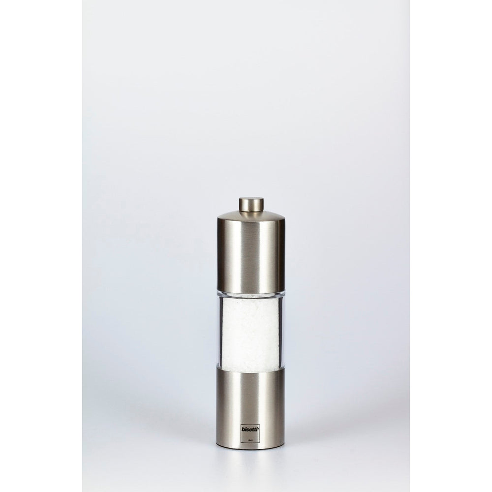 BISETTI ACRYLIC MATT FINISH STAINLESS STEEL SALT MILL - 16 CM - Mabrook Hotel Supplies