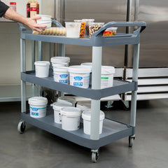 RUBBERMAID, 3 SHELF UTILITY CART - GRAY - Mabrook Hotel Supplies