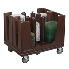 CAMBRO, ADJUSTABLE VERSA DISH CADDY WITH SIX RACKS- DARK BROWN - Mabrook Hotel Supplies