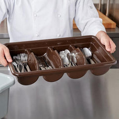 "POLYETHYLENE 4 COMPARTMENT CUTLERY BOX, DIA:28.9X52X9.5 CM." - Mabrook Hotel Supplies