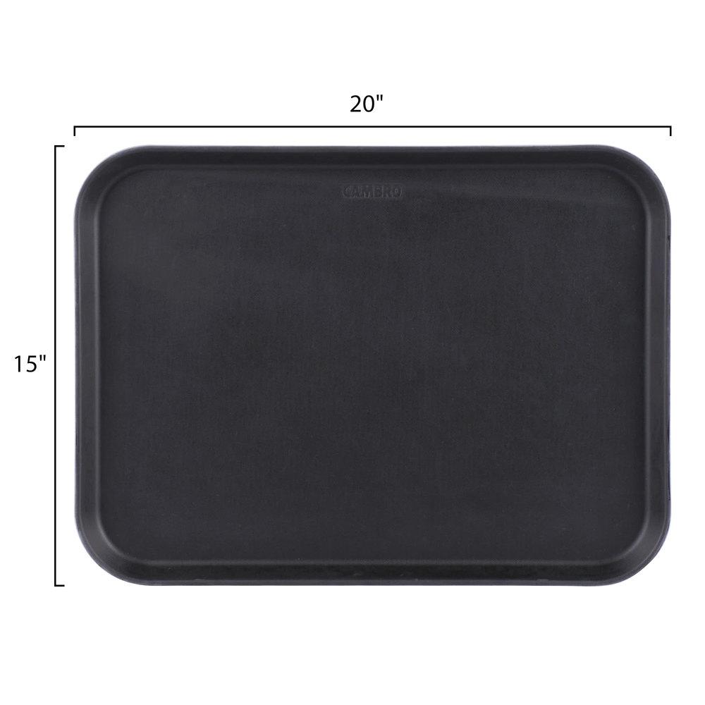 CAMBRO CAMTREAD RECTANGULAR TRAYS NON-SKID,COLOR:BLACK,DIM:51.5X38 CM - Mabrook Hotel Supplies