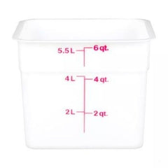 CAMBRO POLYETHYLENE SQUARE FOOD STORAGE CONTANER, CAP:5.7 Lt - Mabrook Hotel Supplies
