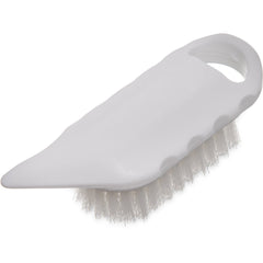 Potato Brush, 5-3/4" long, scraper-edge grip, medium-stiff bristles, polyester, white - Mabrook Hotel Supplies