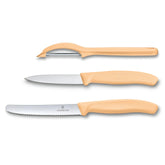 VICTORINOX PARING KNIFE SET WITH PEELER, 3 PIECES - LIGHT ORANGE - Mabrook Hotel Supplies