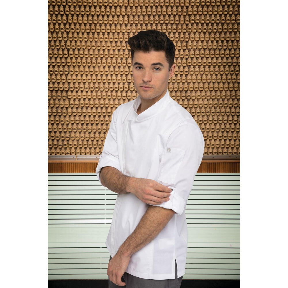 L/Weight L/S Zipper Coat/ White/ - Mabrook Hotel Supplies