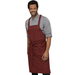 UPTOWN CROSS BACK BIB APRON URBAN,COLOR:RED-NAVY - Mabrook Hotel Supplies