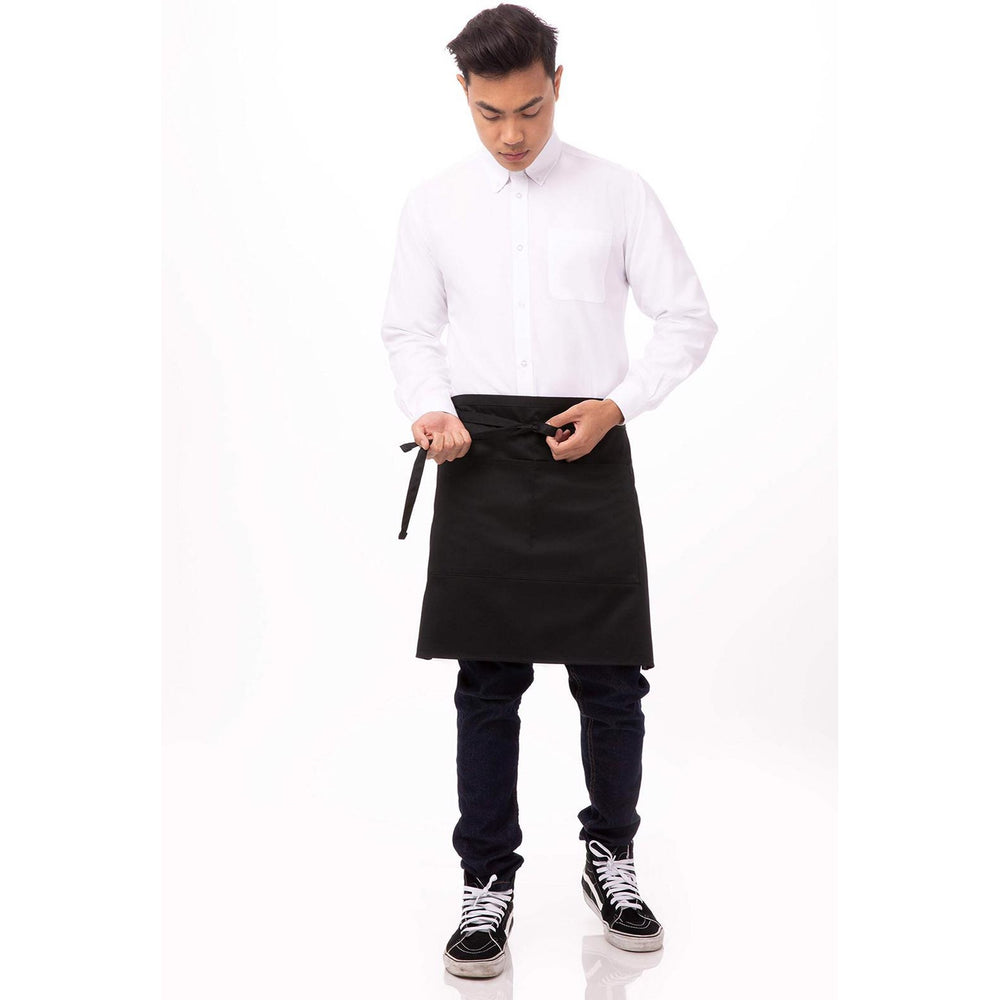 Half Bistro Apron: Black. - Mabrook Hotel Supplies