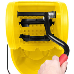 RUBBERMAID WAVEBRAKE® 35 QT DOWN PRESS BUCKET AND WRINGER, YELLOW - Mabrook Hotel Supplies
