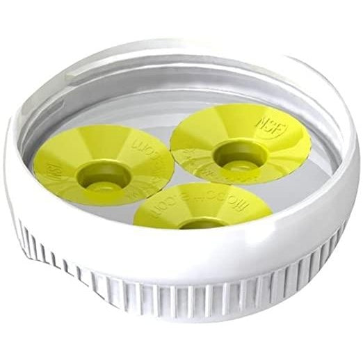 3 Hole Portion Pal Dispensing Cap with Medium Yellow Valve - Mabrook Hotel Supplies