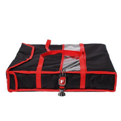 THERMAL BAG, COLOR: BLACK, CAPACITY: 2 PIZZA BOXES 50X50 CM, SIDE POCKETS FOR DRINKS, DURABLE AND EASILY WASHABLE MATERIALS. DIM: 54X54X12 H CM. - Mabrook Hotel Supplies