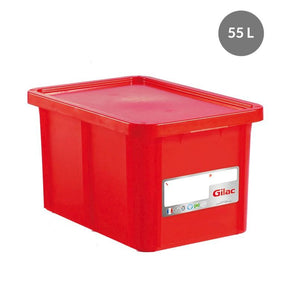 "RECTANGULAR CONTAINER WITH LID, COLOR: RED, CAPACITY: 55 L," - Mabrook Hotel Supplies