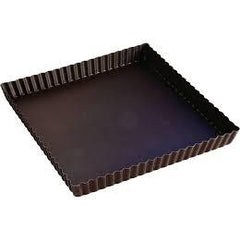 SQUARE TART MOULD - FLUTED EDGES - FIXED BOTTOM - NON STICK - Mabrook Hotel Supplies