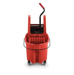 RUBBERMAID WAVEBRAKE® 35 QT DOWN-PRESS BUCKET AND WRINGER, RED - Mabrook Hotel Supplies