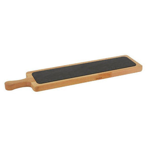 "WOODEN SERVICE PLATTER WITH PORCELAIN SURFACE, 60x15cm" - Mabrook Hotel Supplies