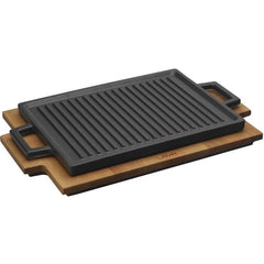 HOT PLATE AND WOODEN SERVICE STAND RECTANGULAR DIM: 22x30cm - Mabrook Hotel Supplies