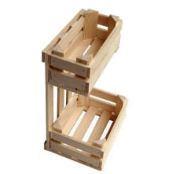 CASSETTINA P/SPEZIE A 2 PIANI H. 25 CM NOCE WOODEN CRATE WITH 2 FLOORS PAINTED WALNUT - Mabrook Hotel Supplies