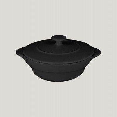BLACK ROUND DISH WITH LID D- 16CM - Mabrook Hotel Supplies