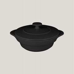 BLACK ROUND DISH WITH LID D- 16CM - Mabrook Hotel Supplies