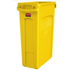 Rubbermaid Open Rectangular Slim Trash Can 23 Gal - Yellow - Mabrook Hotel Supplies