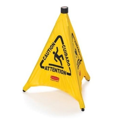 "POP-UP SAFETY CONE,COLLAPSIBLE MULTI LINGUAL CAUTION IMPRINT" - Mabrook Hotel Supplies