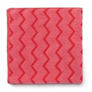 Rubbermaid FGQ62000RD00 HYGEN 16" x 16" Red Microfiber Cloth - Mabrook Hotel Supplies