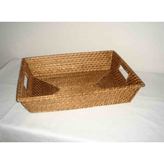 "RECTANGULAR RATTAN TRAY, DIM: 45x33xH10CM." - Mabrook Hotel Supplies