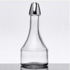 OIL & VINEGAR BOTTLES WITH CHROME PLATED ABS TOPS DIA:8OZ - Mabrook Hotel Supplies