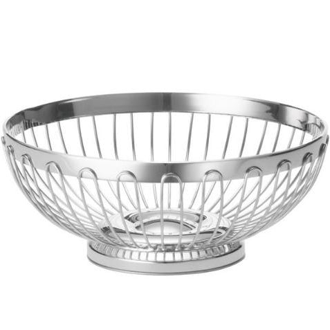 REGENT ROUND BASKET, STAIN LESS STEEL 18/8, DIA:20.32X8.25 CM - Mabrook Hotel Supplies