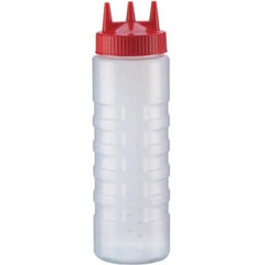 "TRI TIP SQUEEZE BOTTLE WITH COLOR TOP, 24 OZ., WIDE MOUTH, C" - Mabrook Hotel Supplies