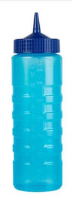 "COLOR MATE SQUEEZE BOTTLE DISPENSER, 24oz, WIDE MOUTH, STANDARD CAP, MOULDED IN OUNCE MARKING, POLYETHYLENE, BLUE BOTTLE" - Mabrook Hotel Supplies