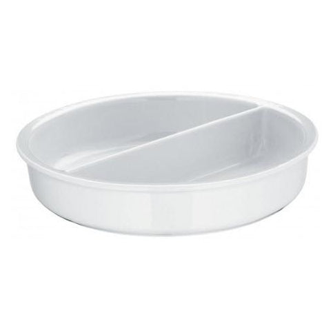 Porcelain insert, dia 13 1/4 in, cap 132 oz, height 2 3/4 in. - Mabrook Hotel Supplies